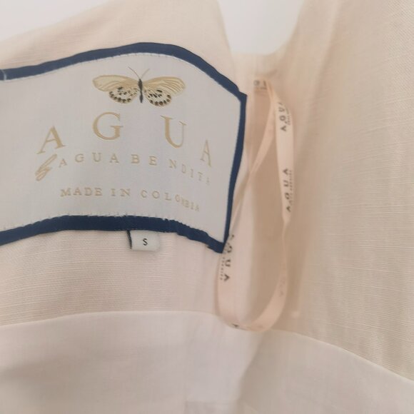 Agua By Agua Bendita Lima Embroidered Butterfly Linen Maxi Dress Size Small - Picture 10 of 13